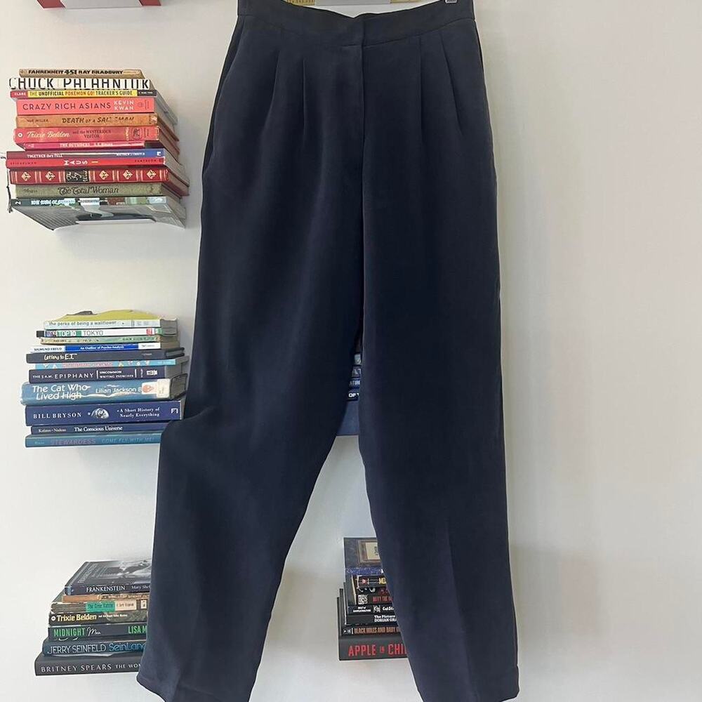 Vintage 100% Tailored Silk Trousers Size 6